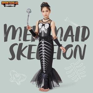 Spooktacular Creations Child Girl Mermaid Skeleton costume,Mermeid Costume girls